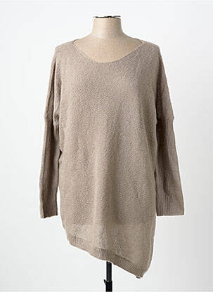 Pull tunique col rond manches longues beige RHUM RAISIN femme