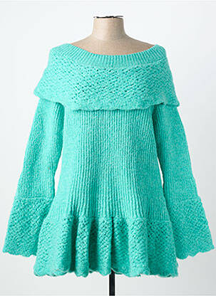 Pull tunique col bateau manches longues vert RHUM RAISIN femme