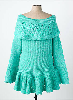 Pull tunique col bateau manches longues vert RHUM RAISIN femme