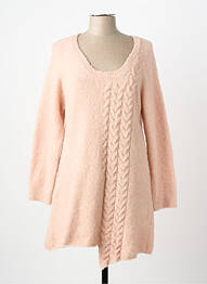 Pull tunique col rond manches longues rose RHUM RAISIN femme