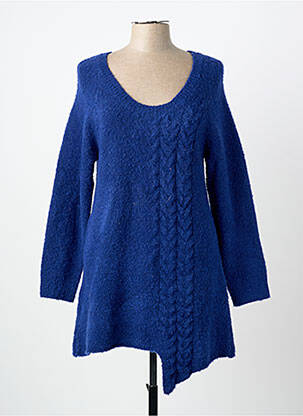 Pull tunique col rond manches longues bleu RHUM RAISIN femme