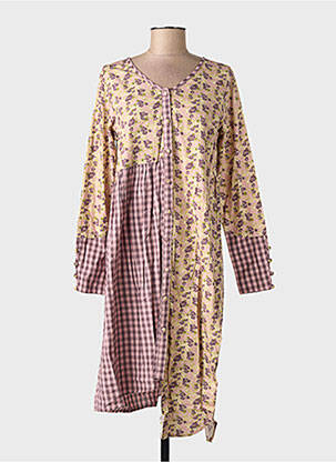 Robe mi-longue imprimé fantaisie manches longues violet RHUM RAISIN femme