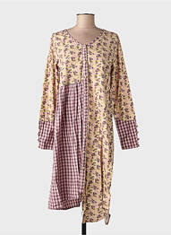 Robe mi-longue imprimé fantaisie manches longues violet RHUM RAISIN femme