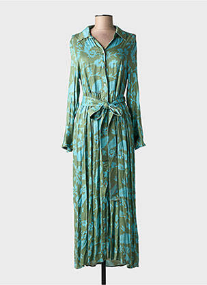 Robe longue manches longues manches longues vert RHUM RAISIN femme