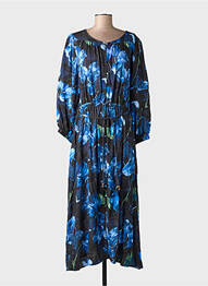 Robe longue manches longues manches longues bleu RHUM RAISIN femme