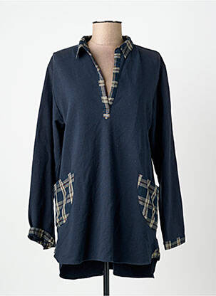 Tunique manches longues col chemisier bleu RHUM RAISIN femme