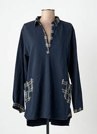 Tunique manches longues col chemisier bleu RHUM RAISIN femme