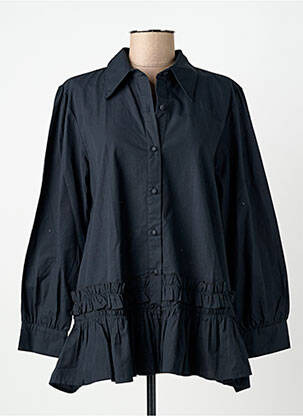 Chemisier coupe droite manches longues noir RHUM RAISIN femme