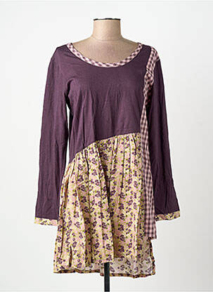 Robe courte manches longues manches longues violet RHUM RAISIN femme