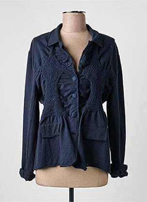 Veste casual col chemisier bleu RHUM RAISIN femme