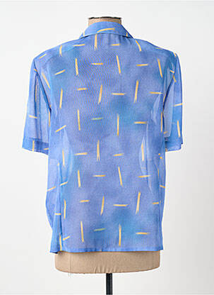 Chemisier tissage crêpe manches courtes bleu PIER BÉ femme