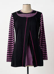 Top tissage jersey manches longues noir CLAUDE DE SAIVRE femme
