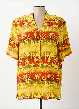Chemisier tissage crêpe manches courtes jaune PRUNELLE femme