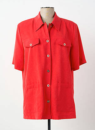 Chemisier coupe droite manches courtes rouge PRUNELLE femme