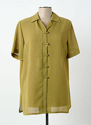 Chemisier tissage crêpe manches courtes vert PIER BÉ femme