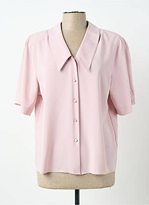 Chemisier tissage crêpe manches courtes rose ELLE AIME PARIS femme