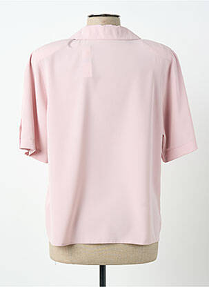 Chemisier tissage crêpe manches courtes rose ELLE AIME PARIS femme