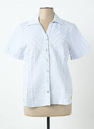 Chemisier manches courtes manches courtes bleu CLAUDE DE SAIVRE femme