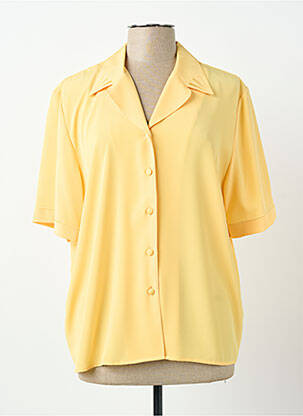 Chemisier tissage crêpe manches courtes jaune PIER BÉ femme