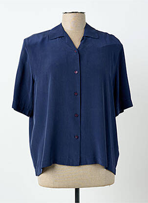 Chemisier coupe fluide manches courtes bleu ALTAVILLA femme