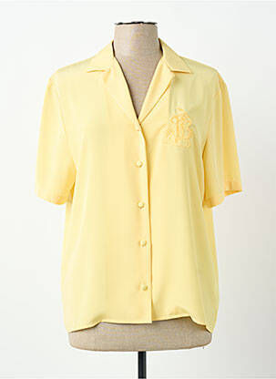 Chemisier tissage crêpe manches courtes jaune PIER BÉ femme
