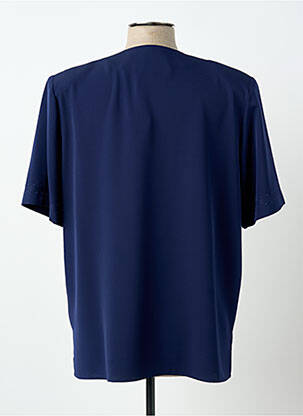 Chemisier tissage crêpe manches courtes bleu PRUNELLE femme