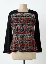 Top col carré manches longues noir CLAUDE DE SAIVRE femme