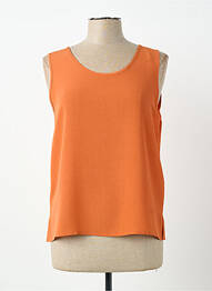 Top coupe fluide sans manche orange CLAUDE DE SAIVRE femme