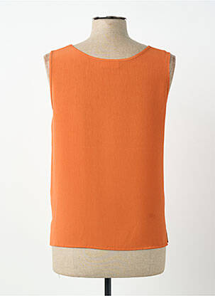Top tissage crêpe sans manche orange CLAUDE DE SAIVRE femme