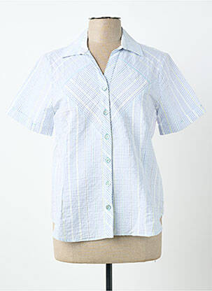 Chemisier manches courtes manches courtes bleu CLAUDE DE SAIVRE femme