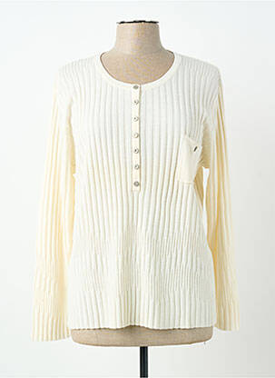 Pull coupe cintrée manches longues beige LEWINGER femme