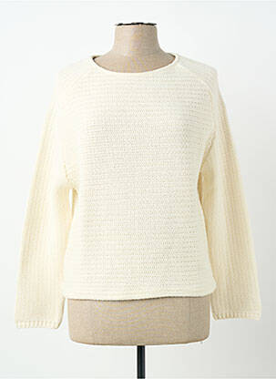 Pull coupe cintrée manches longues beige TERA BORA femme
