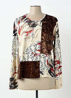 Top stretch manches longues beige FINETTE femme