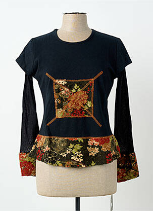 Top stretch manches longues noir #127344 femme