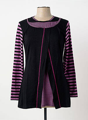 Top stretch manches longues noir CLAUDE DE SAIVRE femme