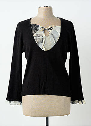 Top col carré manches longues noir INFINITY femme