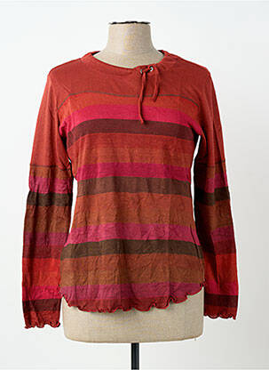 Top stretch manches longues orange CLAUDE DE SAIVRE femme