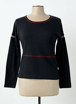 T-shirt stretch manches longues noir CARNET DE BORD femme