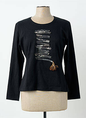 T-shirt sérigraphie manches longues noir PIER BÉ femme