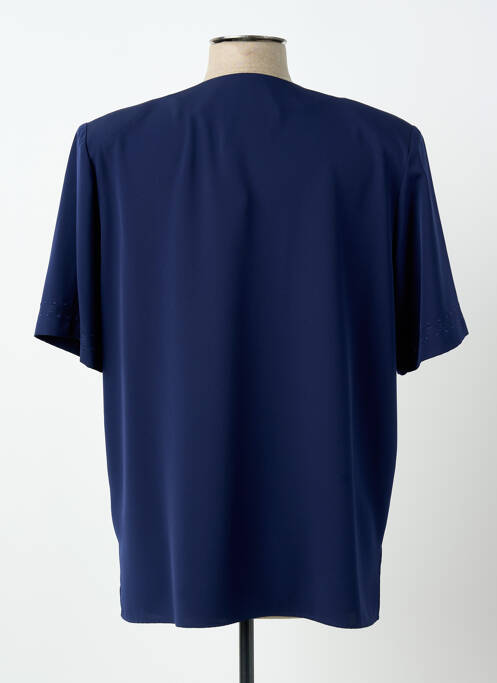 Chemisier manches courtes manches courtes bleu PRUNELLE femme