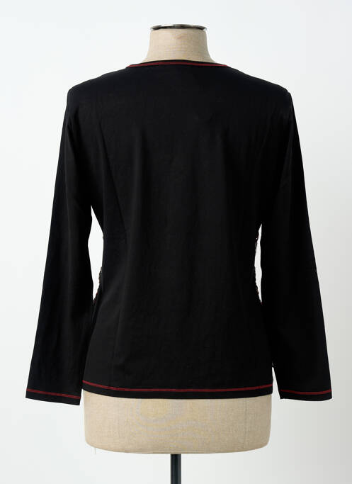 Top col carré manches longues noir CLAUDE DE SAIVRE femme