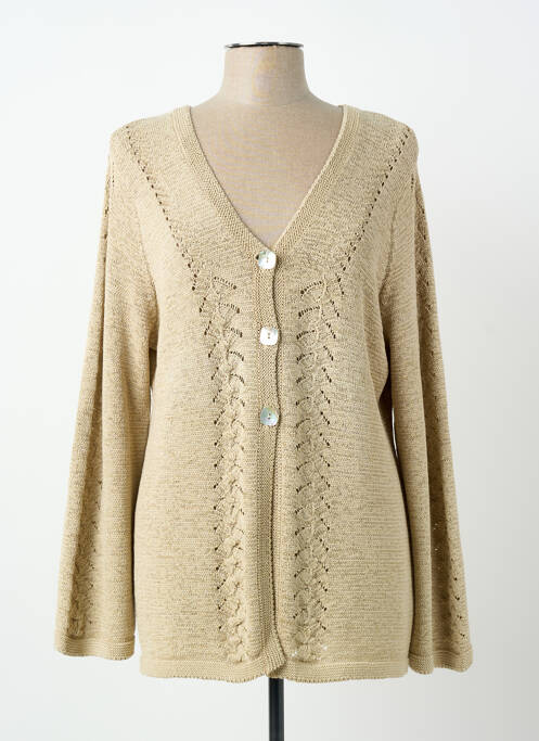 Gilet manches longues stretch beige FINETTE femme