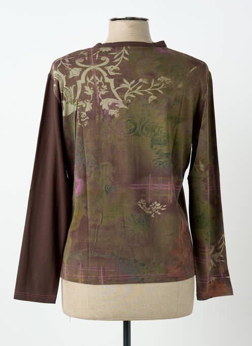 Gilet manches longues stretch marron CLAUDE DE SAIVRE femme