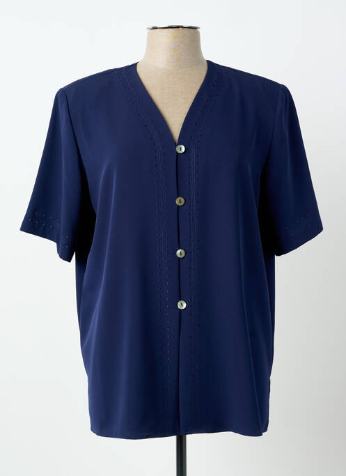 Chemisier manches courtes manches courtes bleu PRUNELLE femme