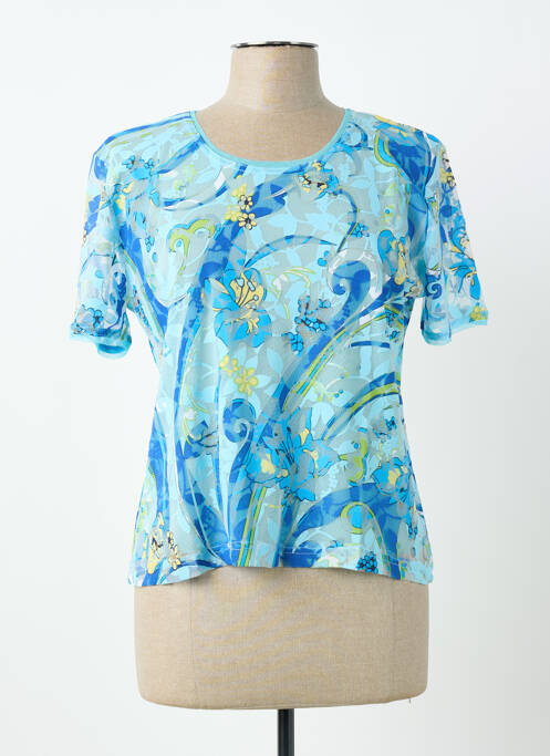 Top manches courtes manches courtes bleu FINETTE femme