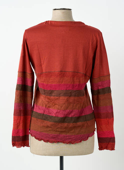 Top stretch manches longues orange CLAUDE DE SAIVRE femme