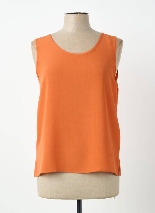 Top coupe fluide sans manche orange CLAUDE DE SAIVRE femme
