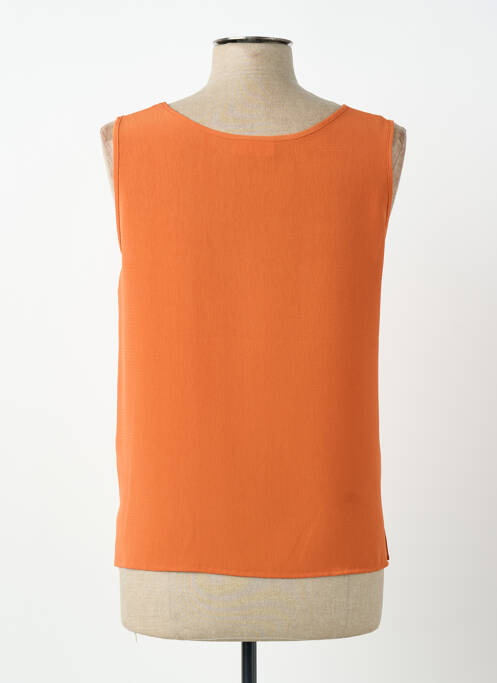 Top coupe fluide sans manche orange CLAUDE DE SAIVRE femme
