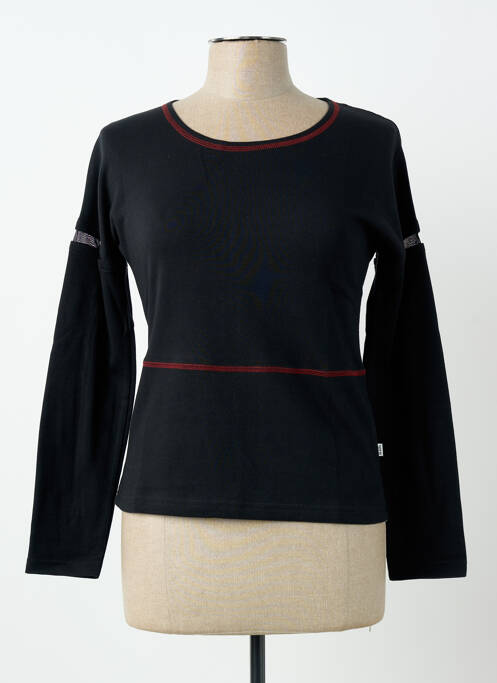 T-shirt stretch manches longues noir CARNET DE BORD femme