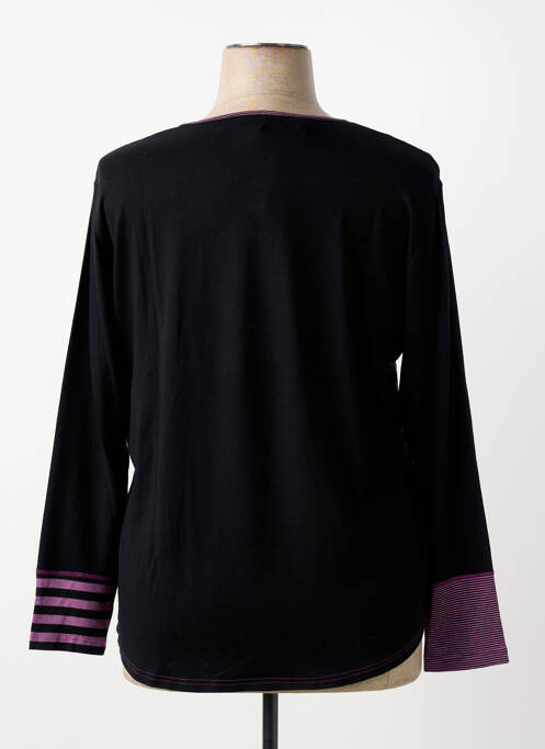 T-shirt stretch manches longues noir CLAUDE DE SAIVRE femme